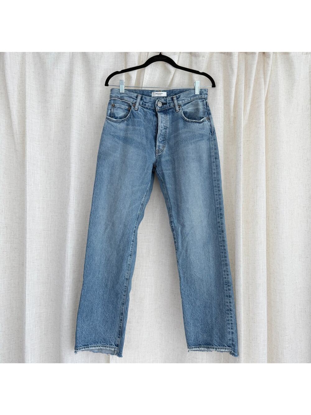 Moussy Vintage Jeans Womens 27 Samuel Straight Button Fly Howa Distressed Japan